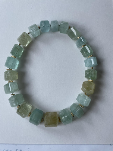 Beryllkette-Kristall Kette mit 585 GG und Brill.